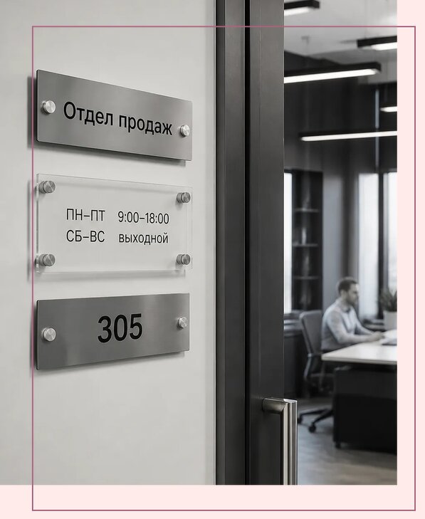 Офисные таблички на дверь в Сланцах по цене от 5063 р. | Аванза-Слы